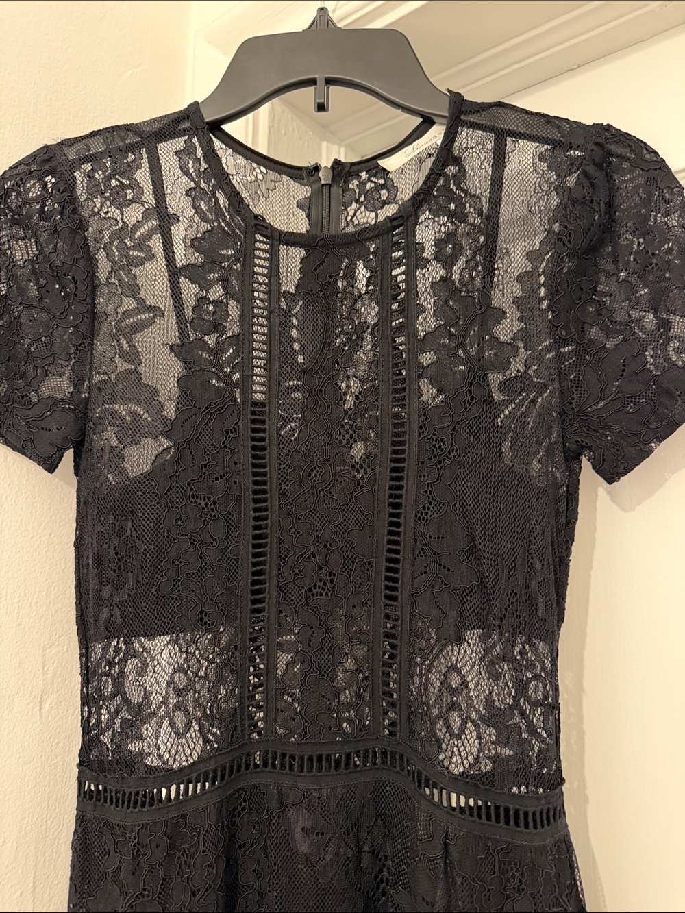 Lovers + Friends Black Floral Lace Gown Goth Wedding